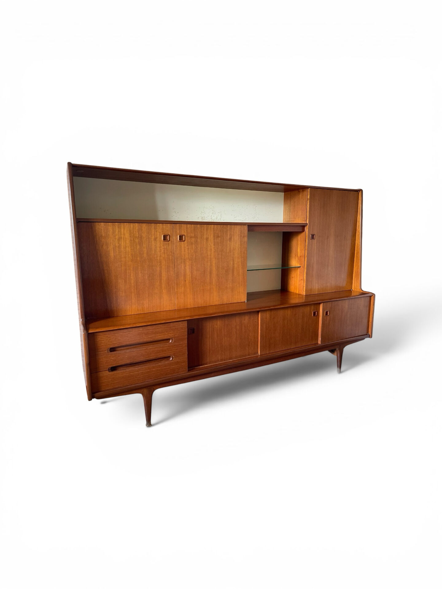 Scandinavian vintage teak library enfilade Denmark design -1960