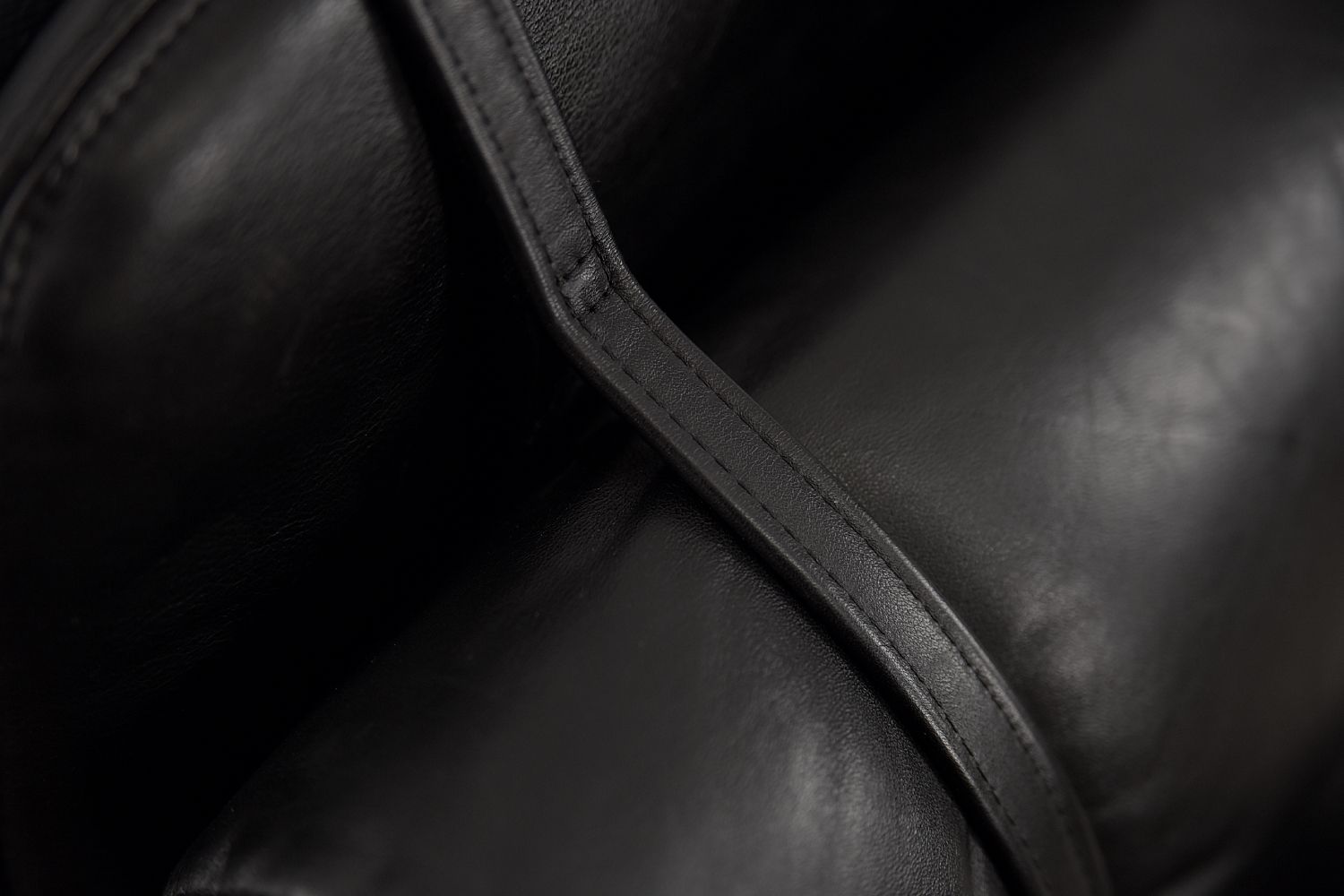 Mid-Century Rare Black Leather Scandinavian Armchair by Ire Möbel, 1970s, Set of 2