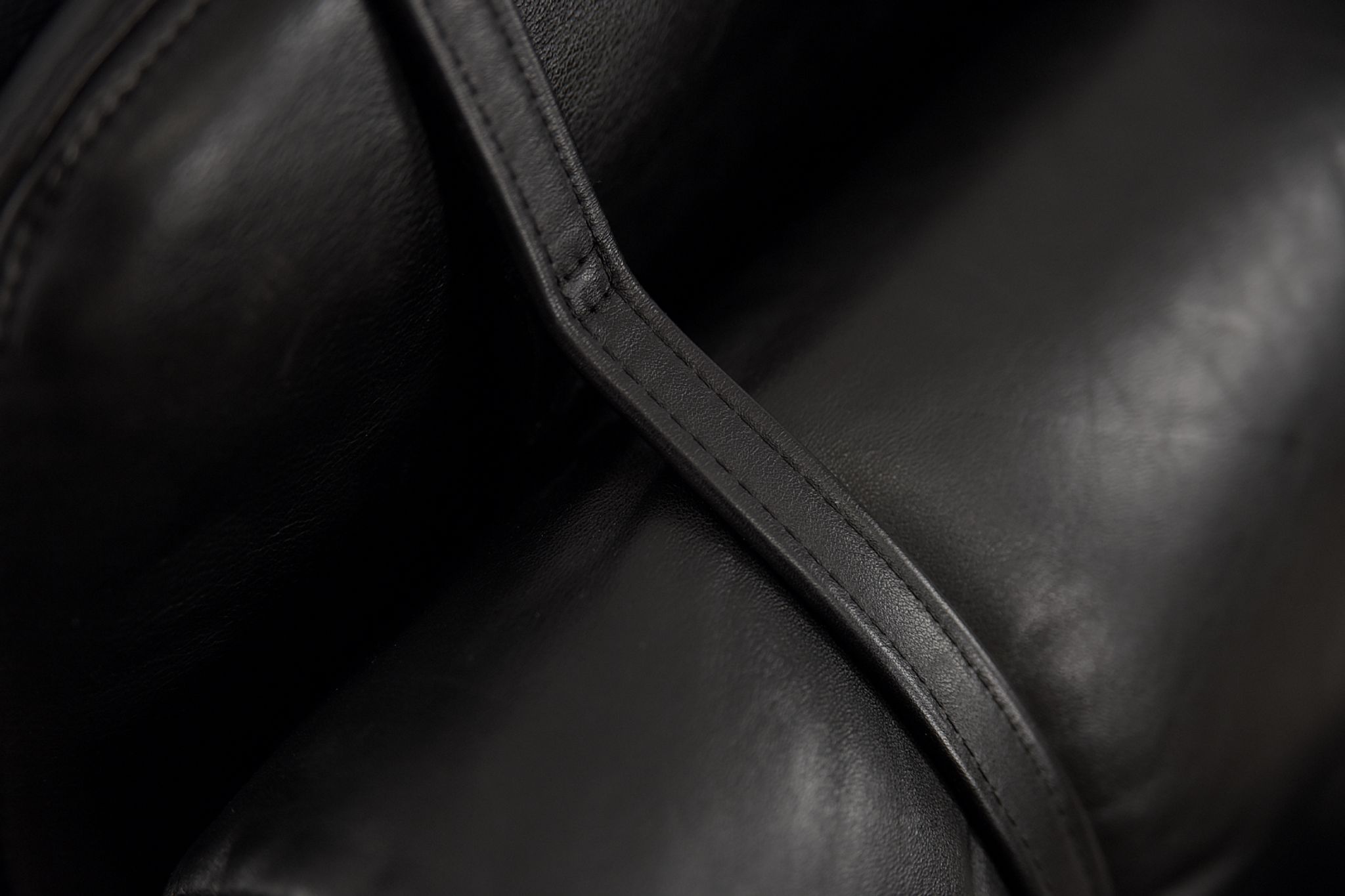 Mid-Century Rare Black Leather Scandinavian Armchair by Ire Möbel, 1970s, Set of 2