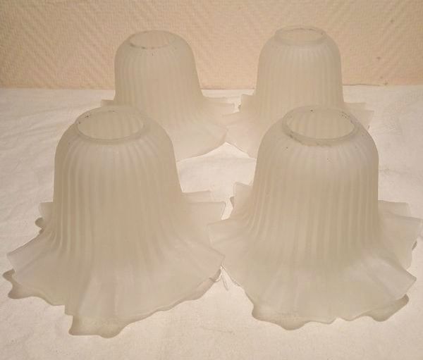 Lot 4 globes tulipe opaline