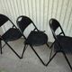 3 folding chairs bergeraul samba vintage black metal fabrics