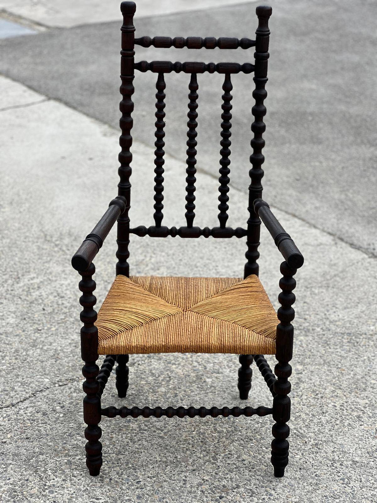 Chair called Bobbin in stained oak, 1930