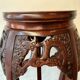 Chinese wood and marble side table