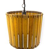 Modern artisanal rulers shaped ceiling lamp, France 1960s