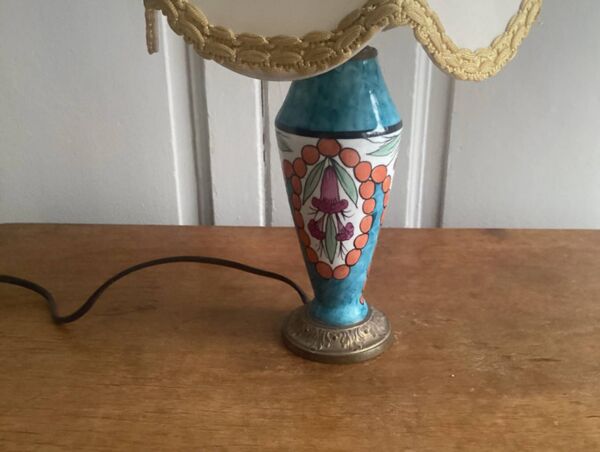 Lampe de table ancienne en  porcelaine de Limoges et bronze doré