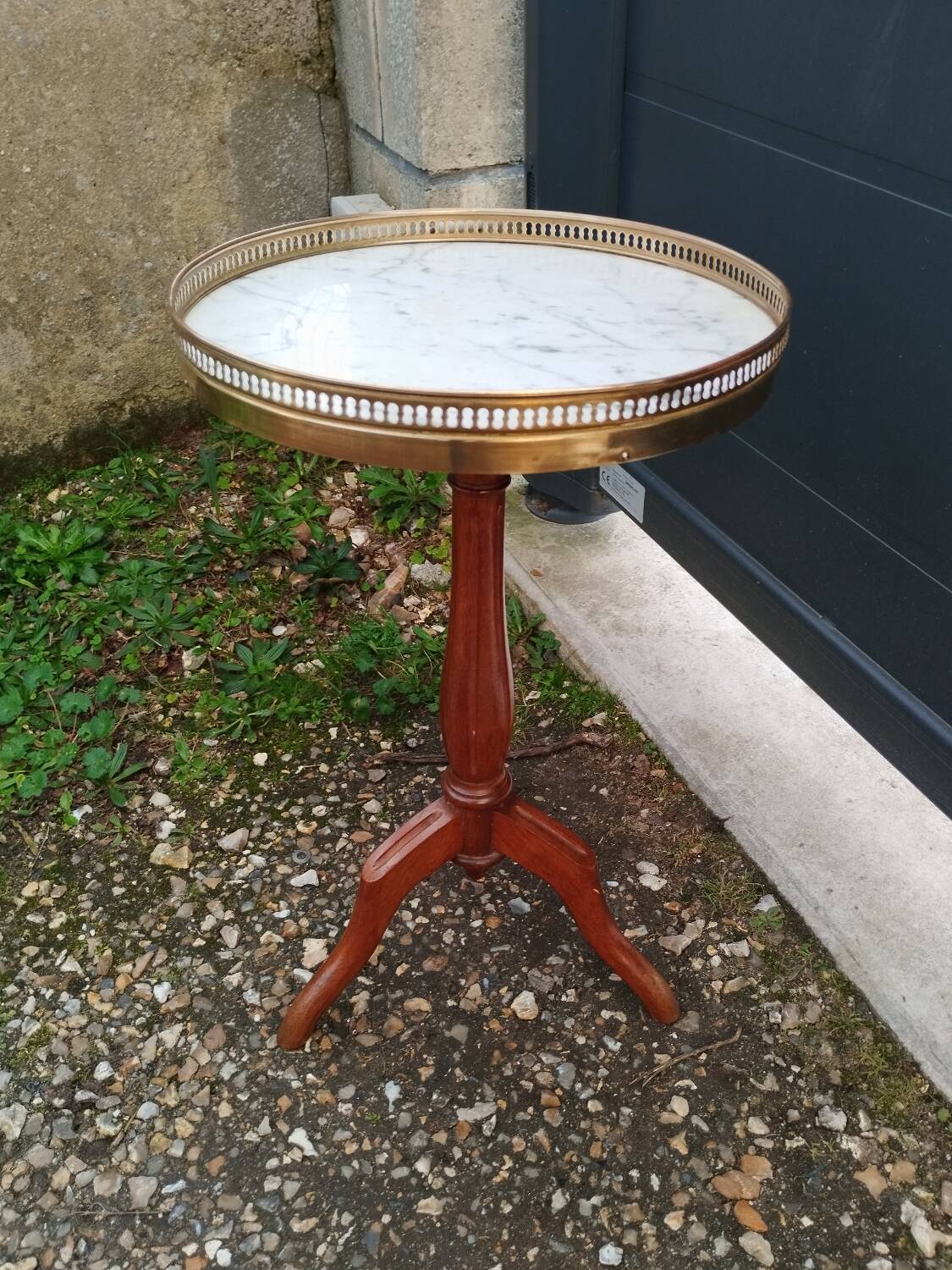 Louis xvi style bedside table marble top
