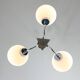 Vintage italian chrome and opaline chandelier, 70s