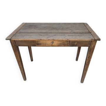 Table de ferme / petit bureau en bois massif vintage