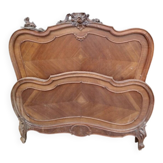 Lit ancien en bois style Louis XV