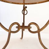 Gilded iron coffee table by René Drouet - 1940s