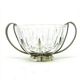 Postmodernist sugar bowl, glass, silver-plated brass, HEFRA, Poland, 1970s