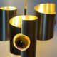 Lustre/suspension space age vintage 1970 alu brosse doree