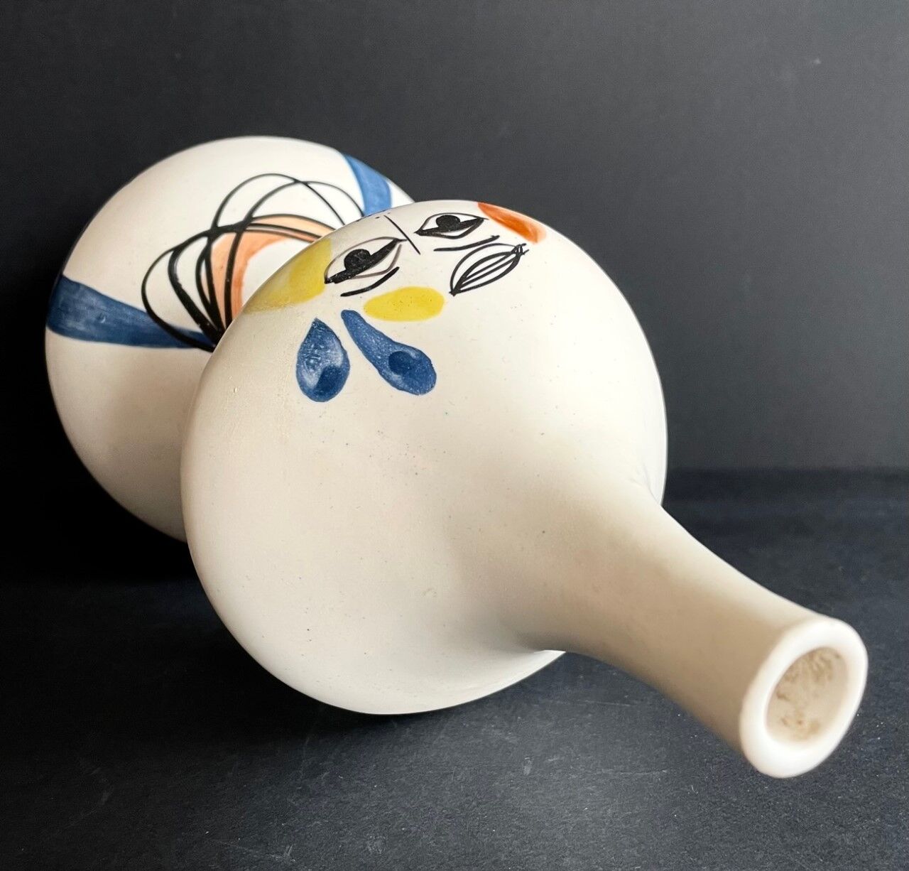 Earthenware "gin" bottle by Roger Capron Vallauris