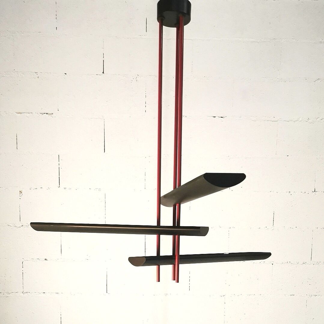 Post-modern chandelier with 3 lights, 1980/90