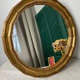 Vintage round wooden mirror
