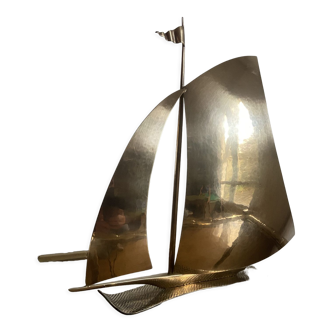 Vintage brass sailboat made in austria