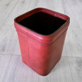 Stitched leather waste paper basket, 1960s