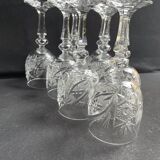 10 Bohemian cut crystal wine glasses