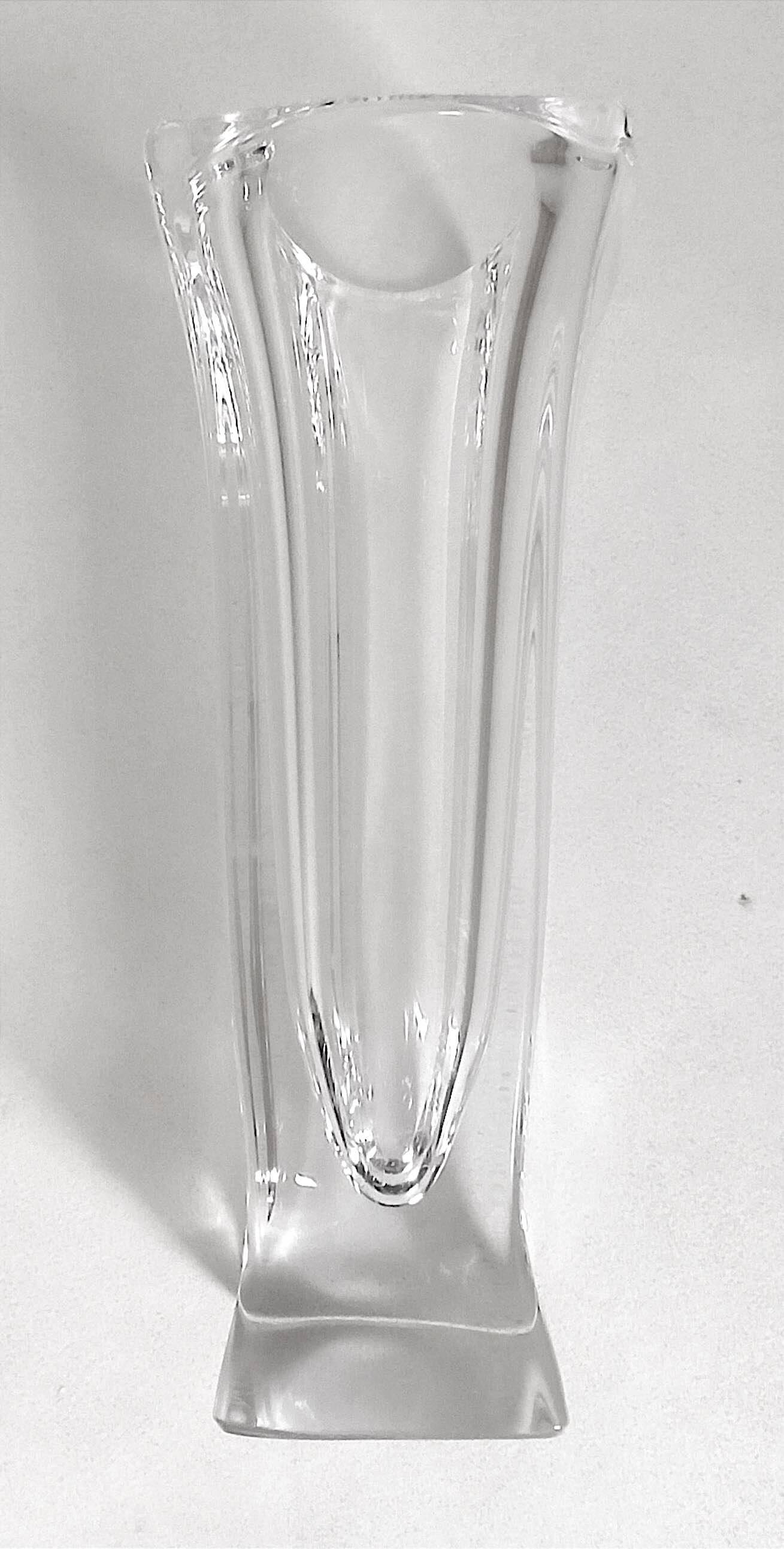 Crystal vase from Vannes 1950s Height 29 cm
