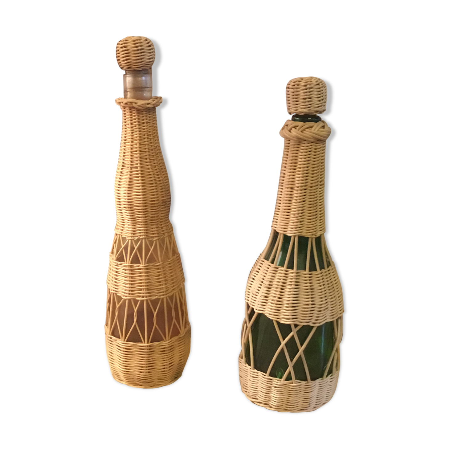 Vintage rattan bottle