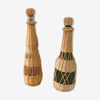 Vintage rattan bottle