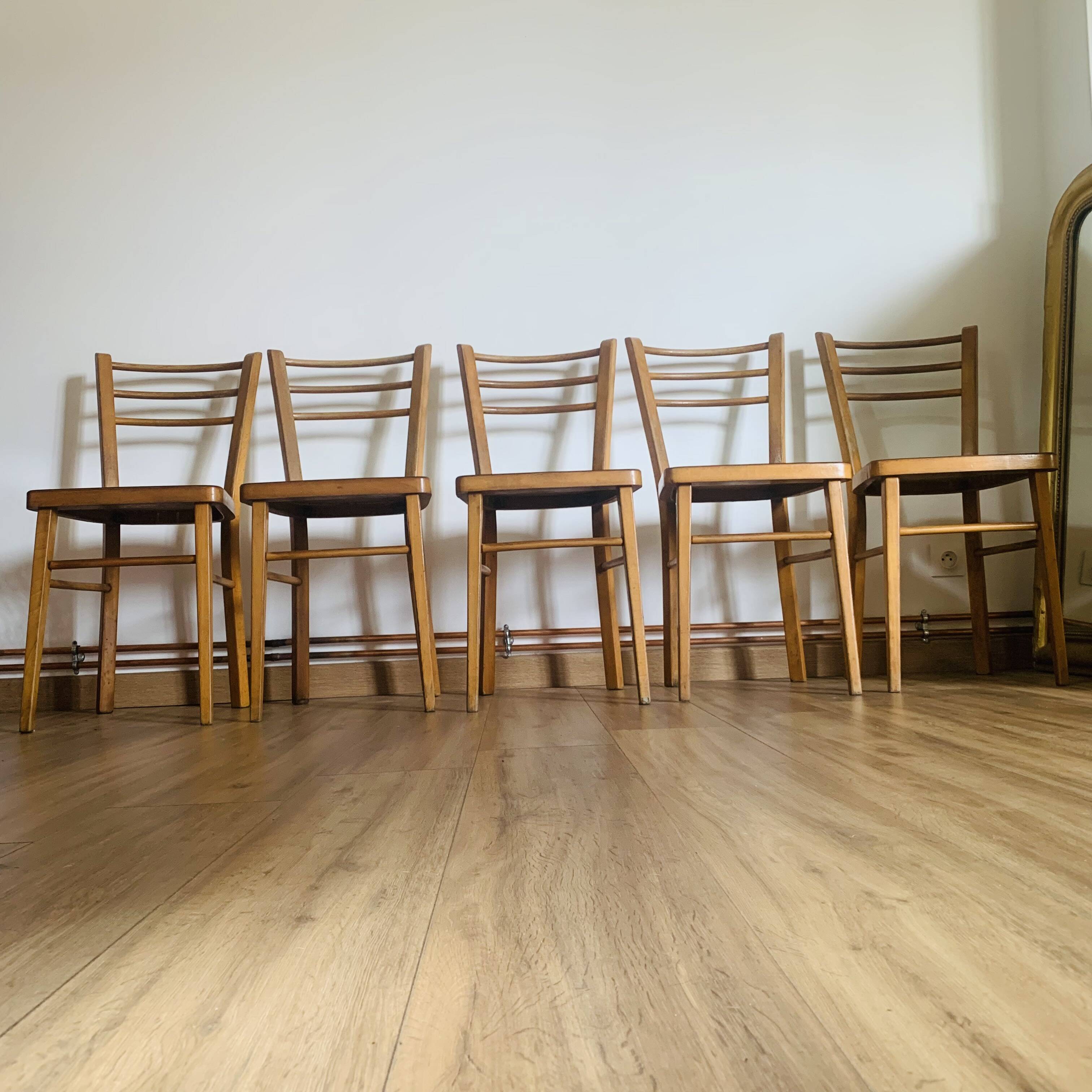 Set of 5 Baumann chairs