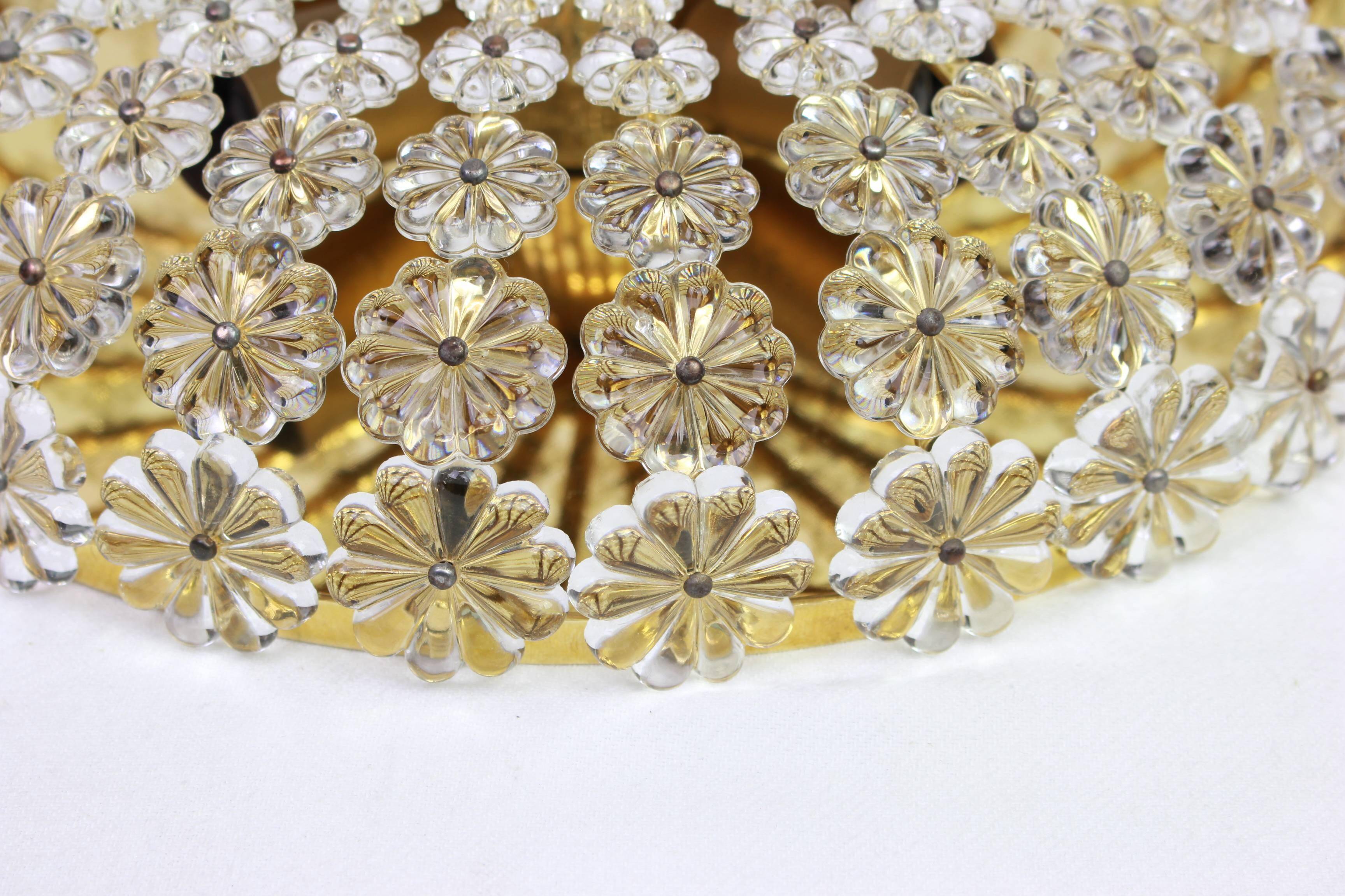 Wall sconce with magnificent flowers by Emil Stejnar, Austria, 1960s.