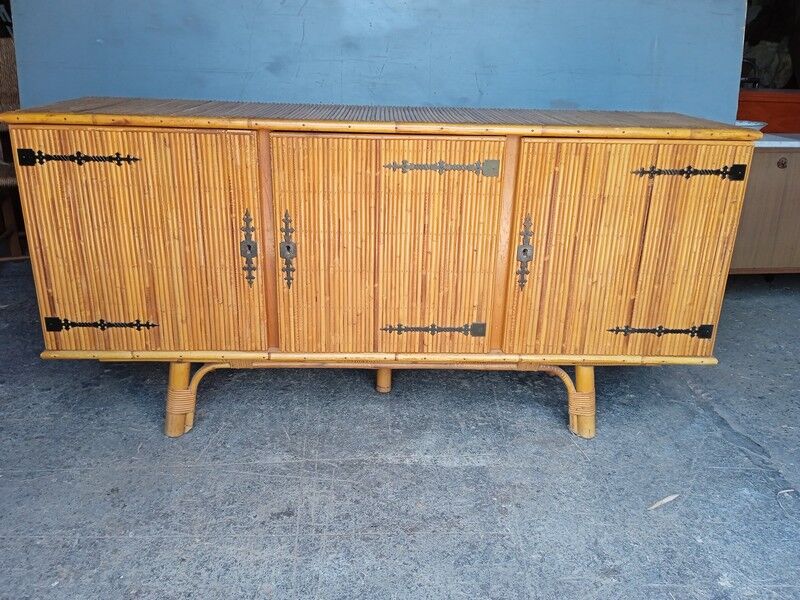 Enfilade en rotin époque 1950/60
