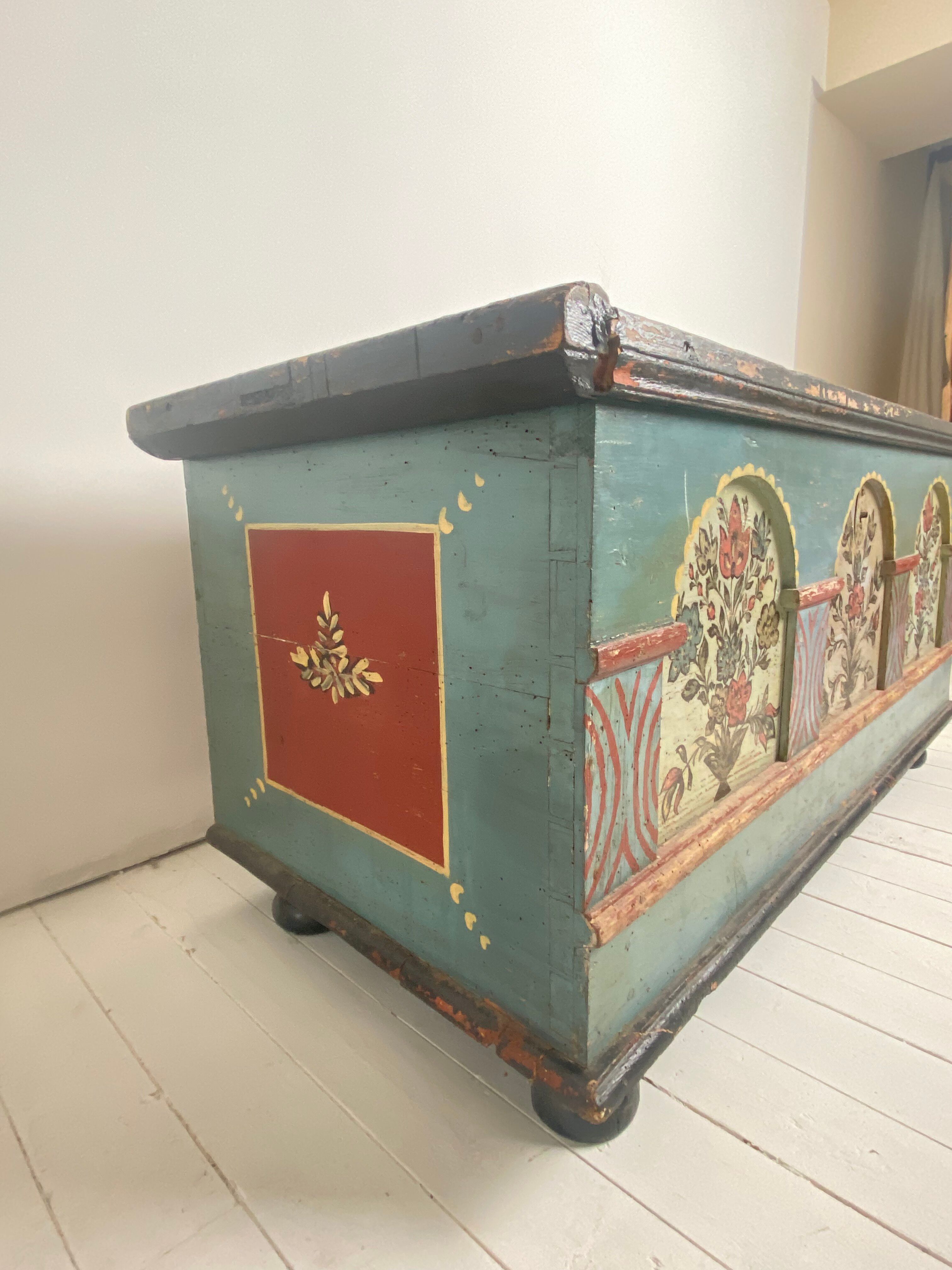Old polychrome Alsatian chest