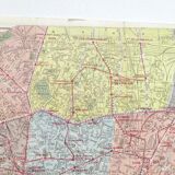 Vintage map Paris and its suburbs 1970