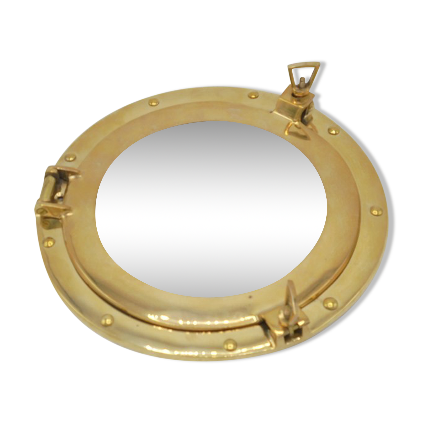 Brass porthole mirror 28,5x28,5cm