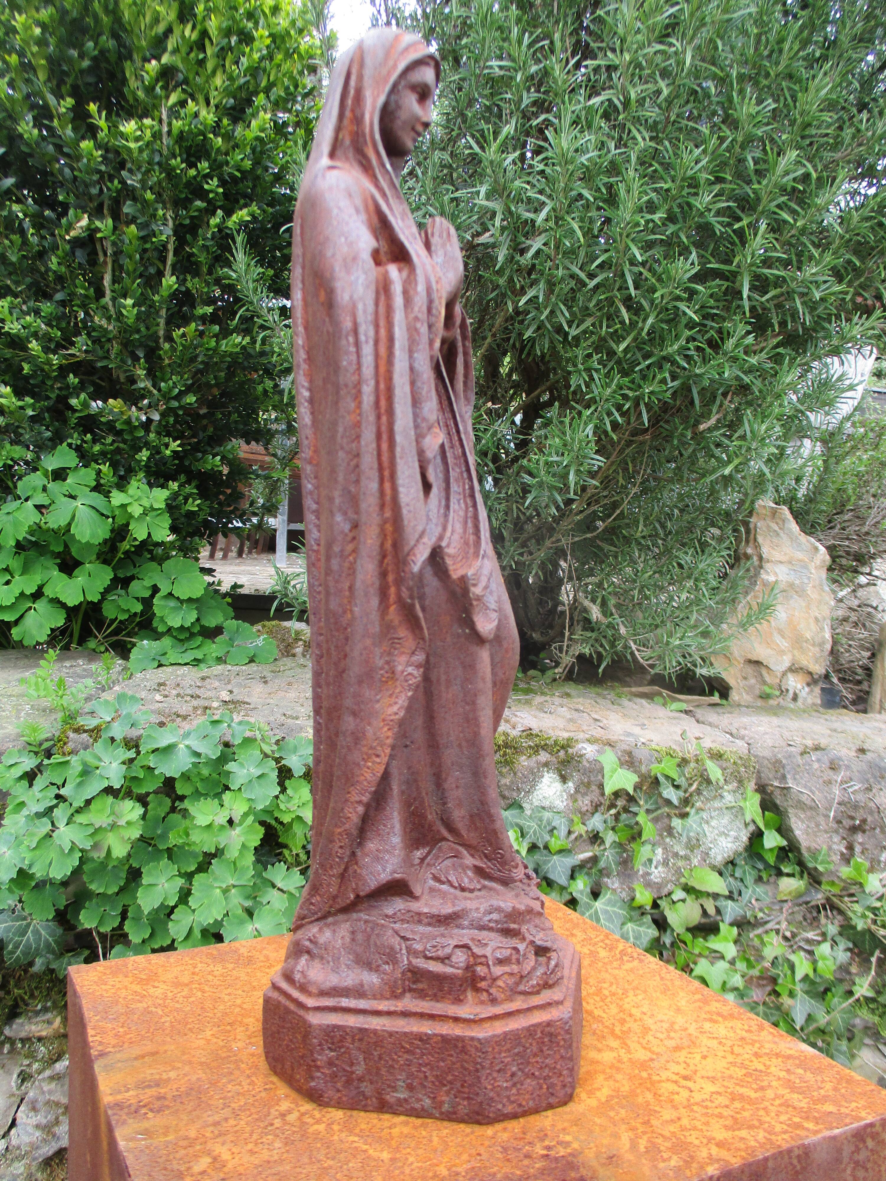 Cast iron statue of the Virgin Mary