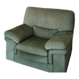 Fauteuil vert en cuir