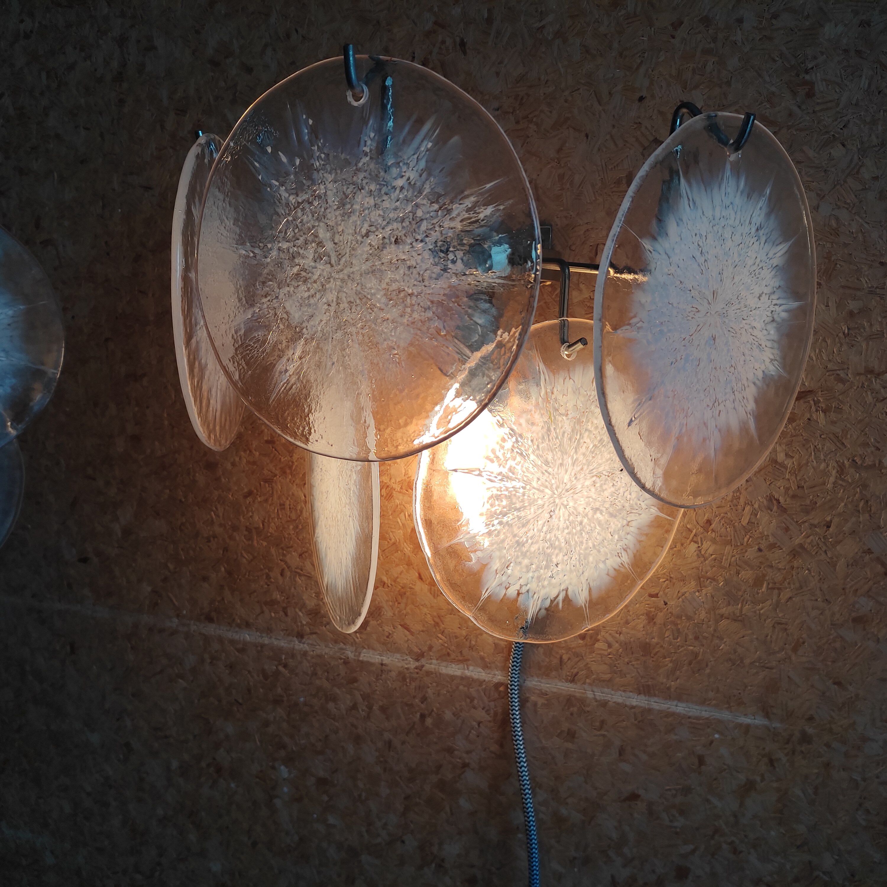 Pair of Gino Vistosi Murano wall lamps 60/70s