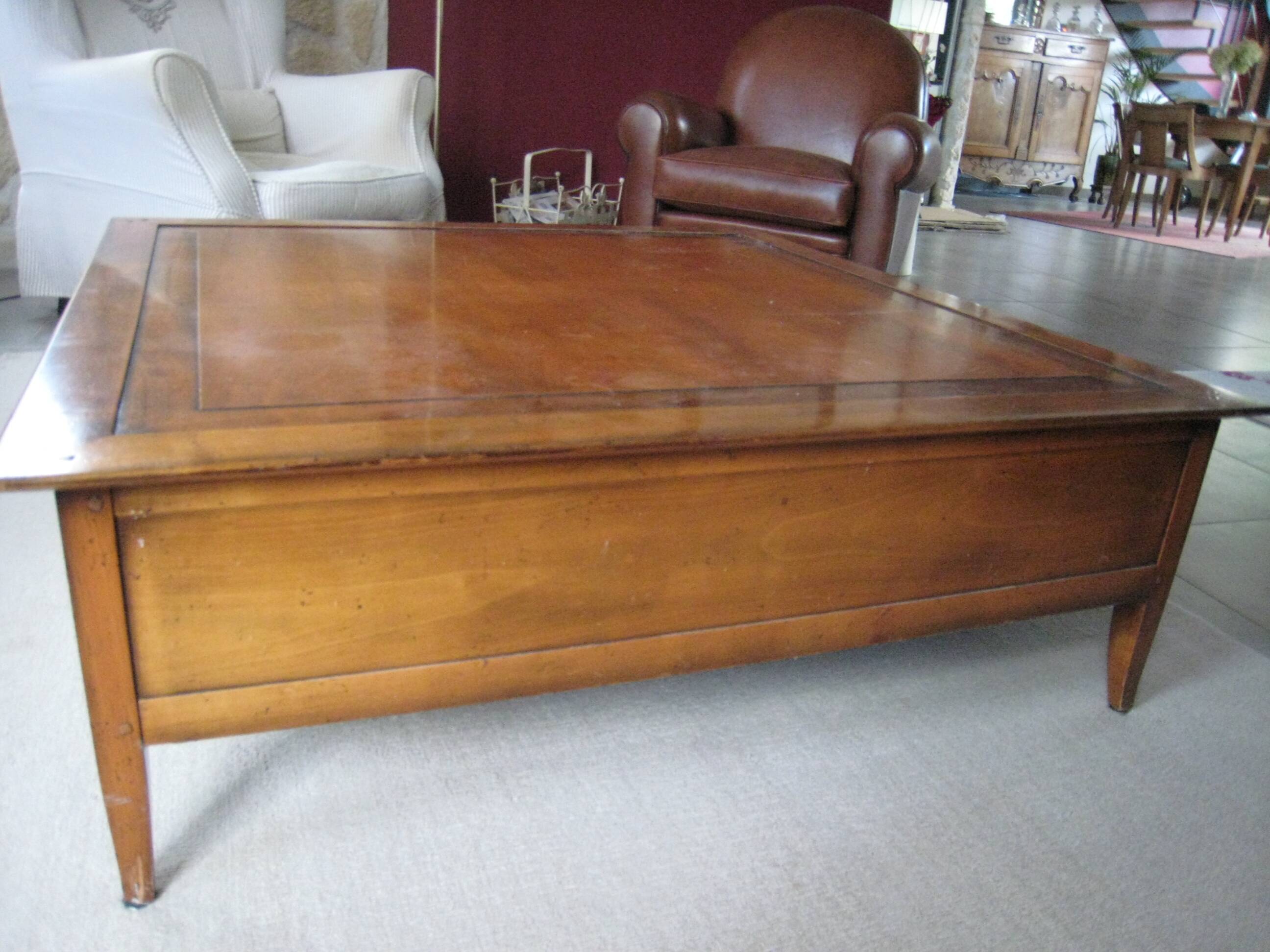 solid walnut coffee table Roche Bobois first hand
