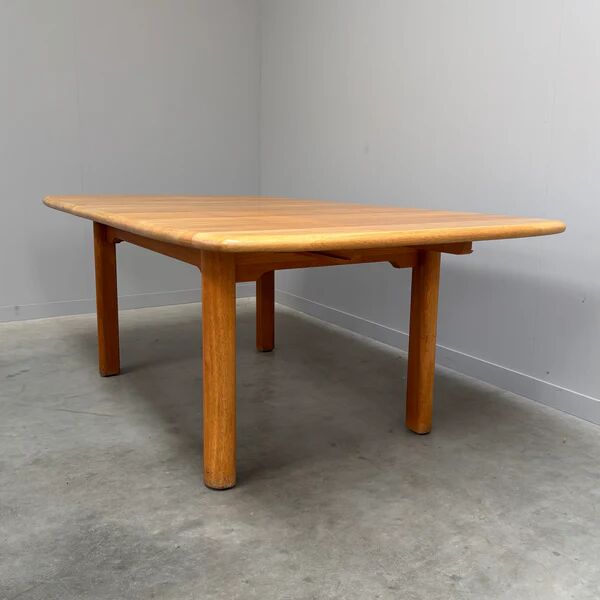 Large solid oak dining table by Wasa, 1990s