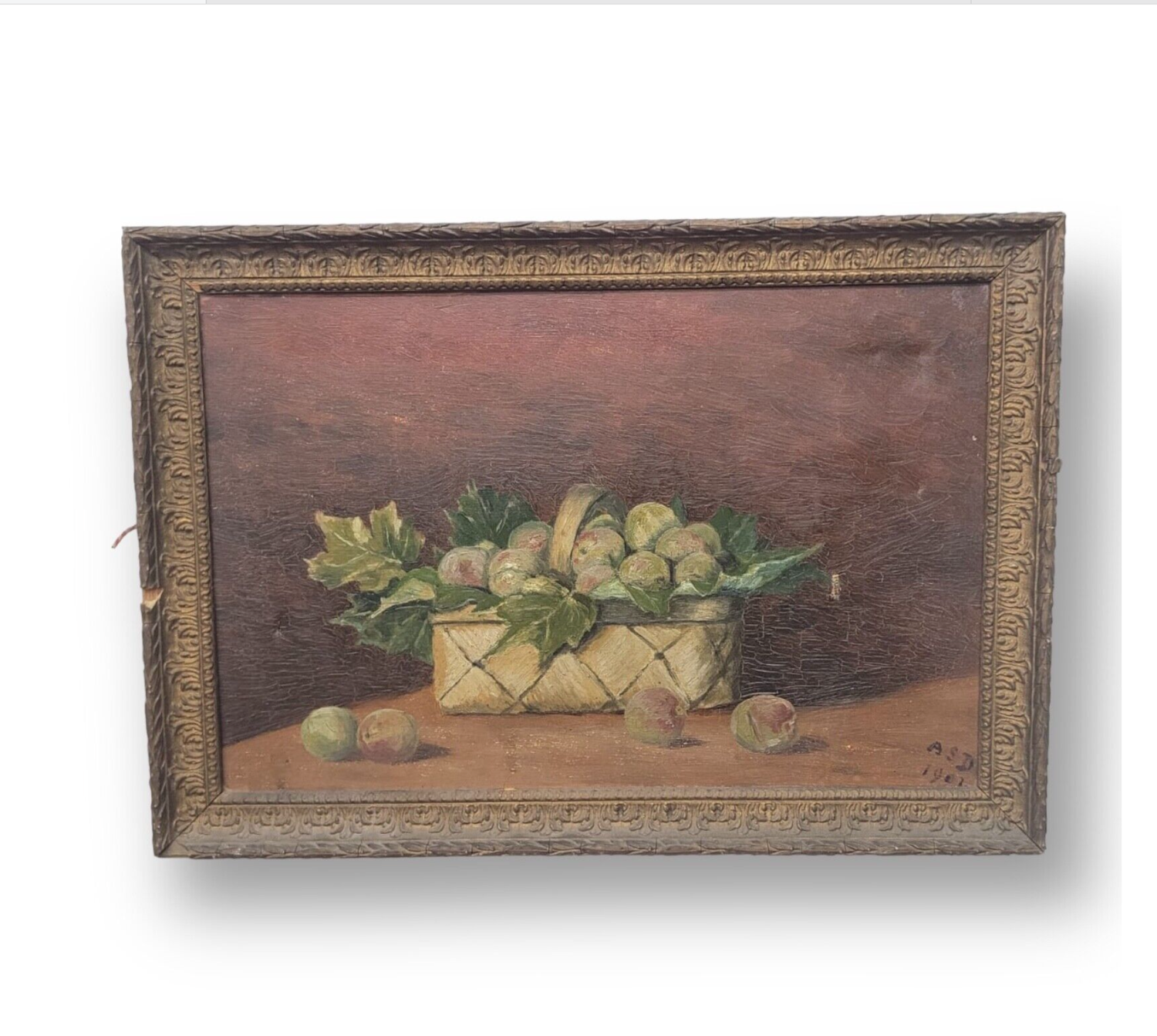 Huile sur toile nature morte ASD 1902