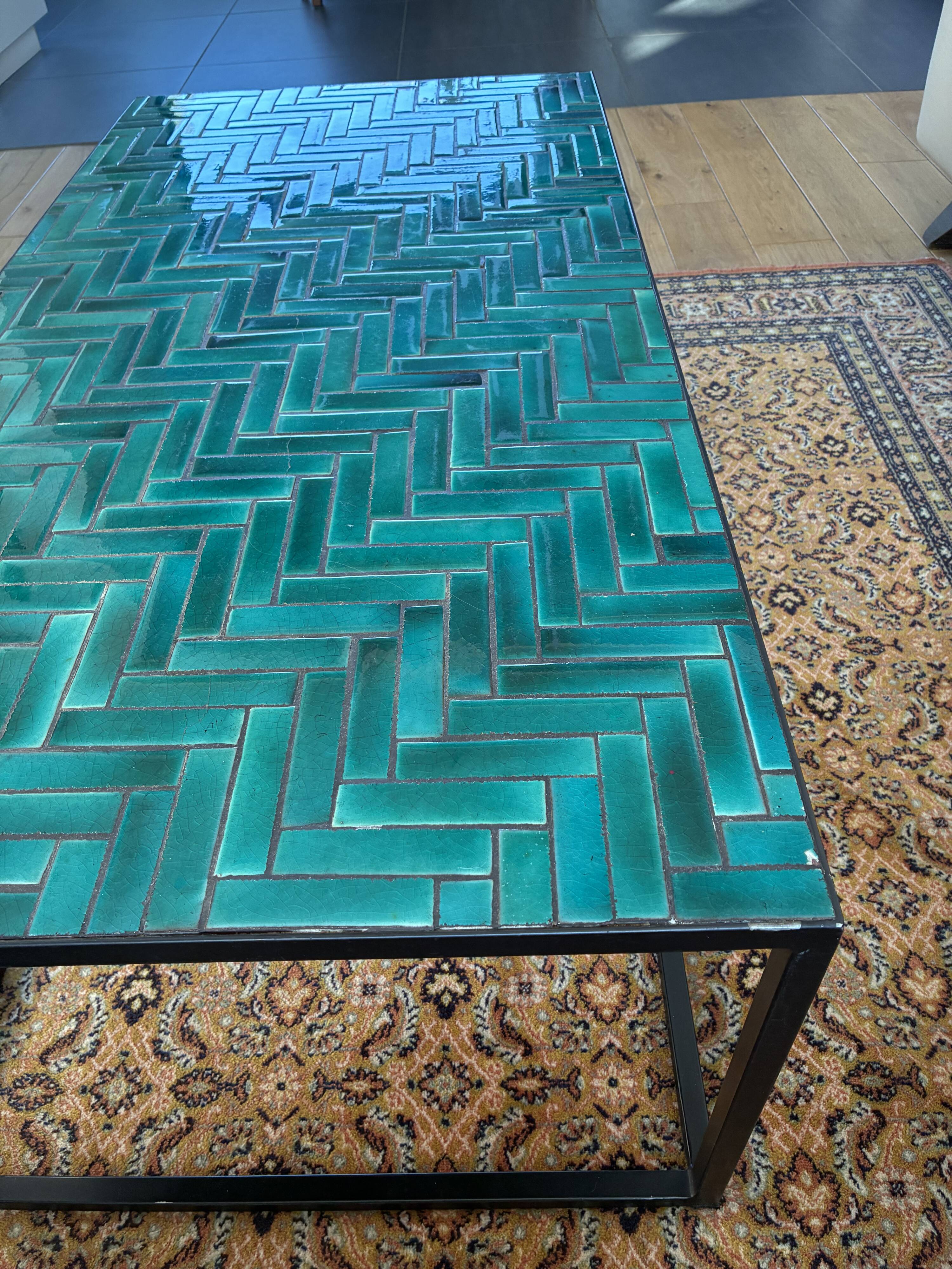 Contemporary ceramic tile table