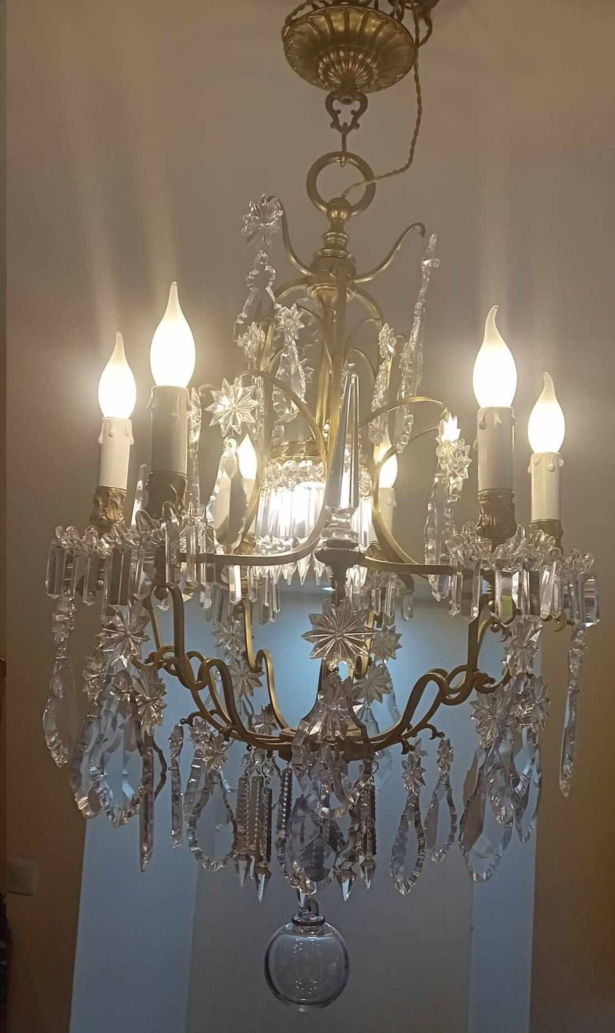 Large crystal chandelier from the 1st half of the 20th century.