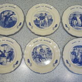 6 assiettes à dessert Lunéville thème marin