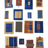 Blue and beige collage