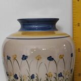 Hand-painted ceramic vase with floral decoration – H 33 cm