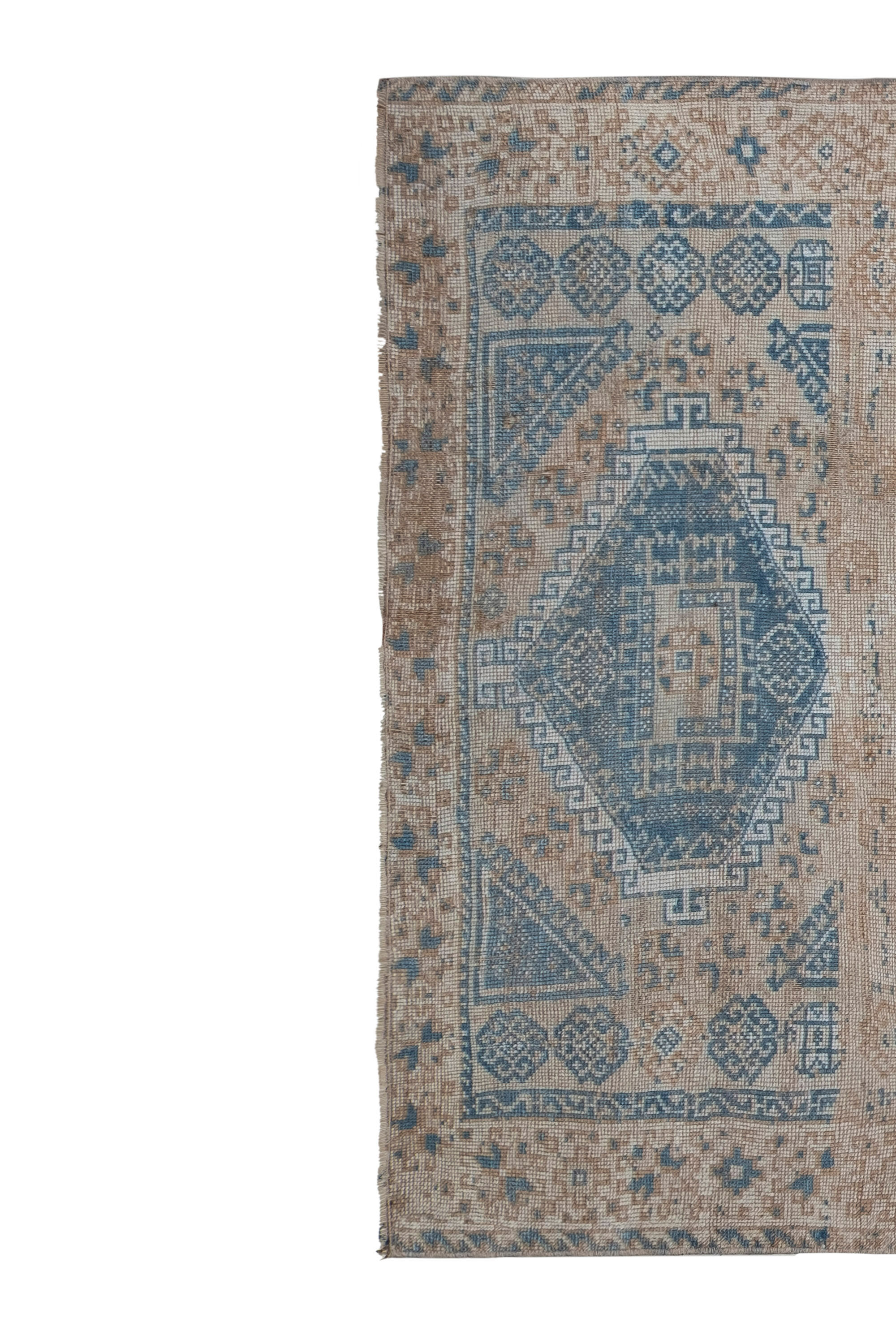 Distressed Turkish Oushak Rug Runner 142 x 324 cm