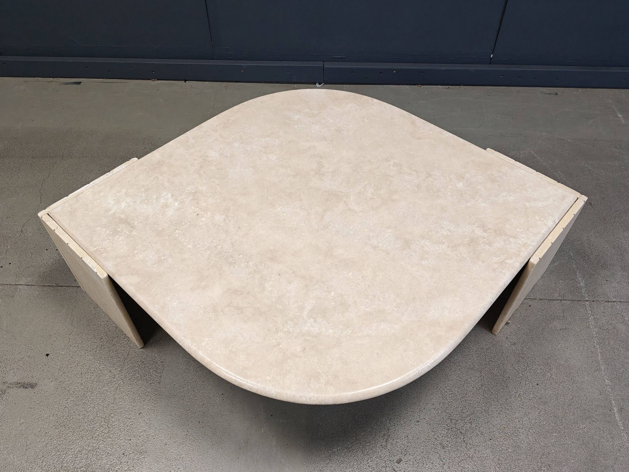 Vintage travertine coffee table by Roche Bobois, 1970s
