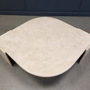 Vintage travertine coffee table by Roche Bobois, 1970s
