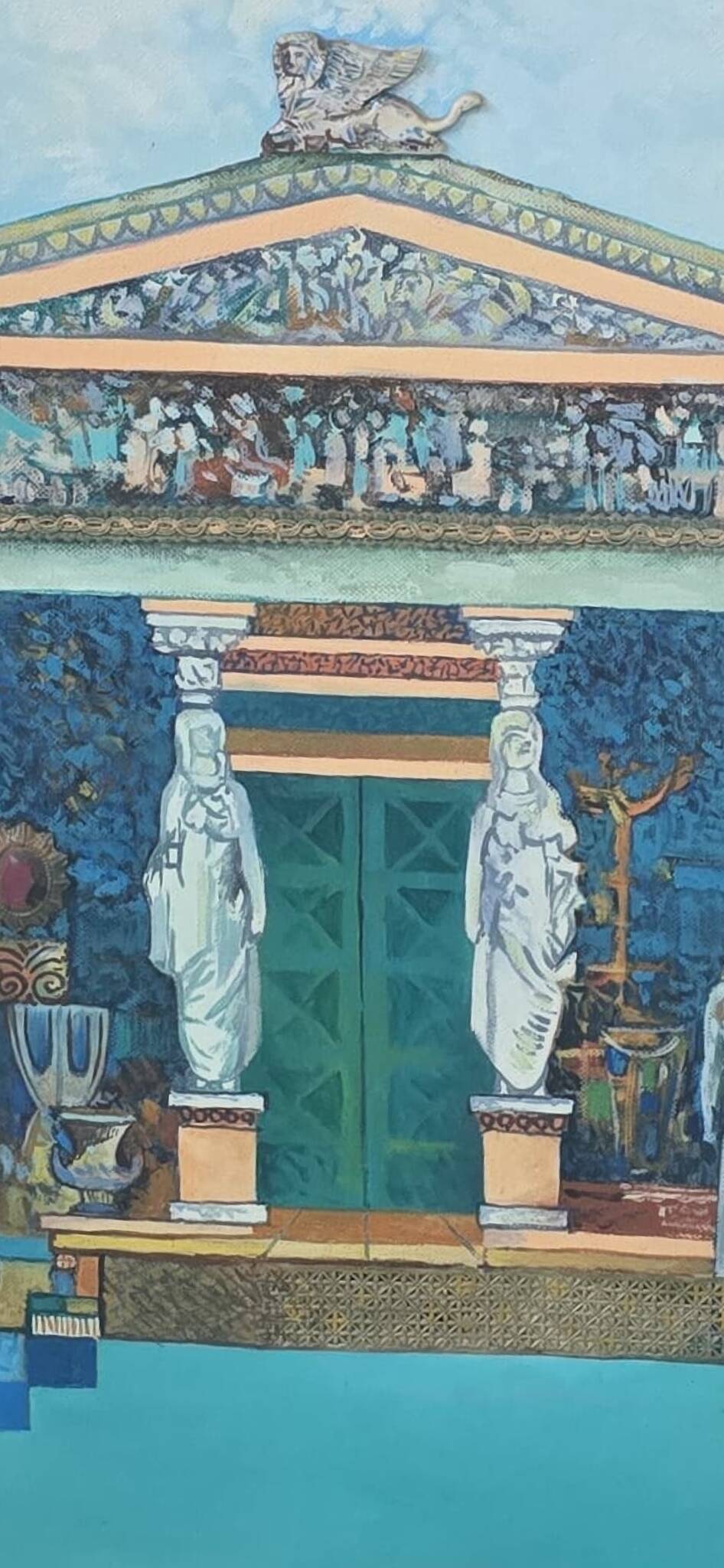 Unico ed Esclusivo Dipinto-Mosaico Materico con Rilievo "Il Tesoro di Sifno