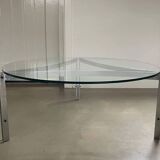 Solid steel and glass coffee table, 1960s