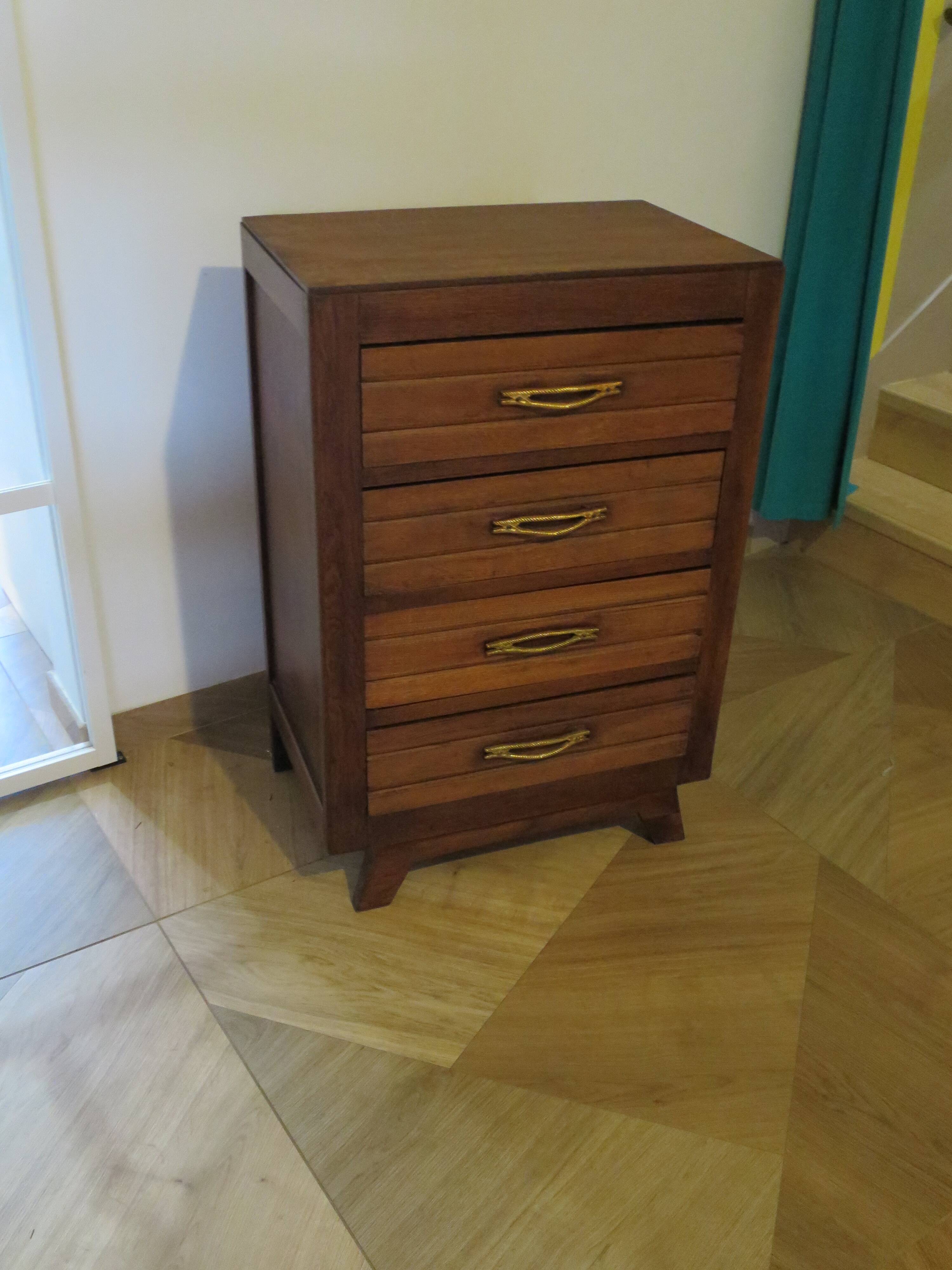 Art Deco style 4-drawer chest of drawers, 1950s