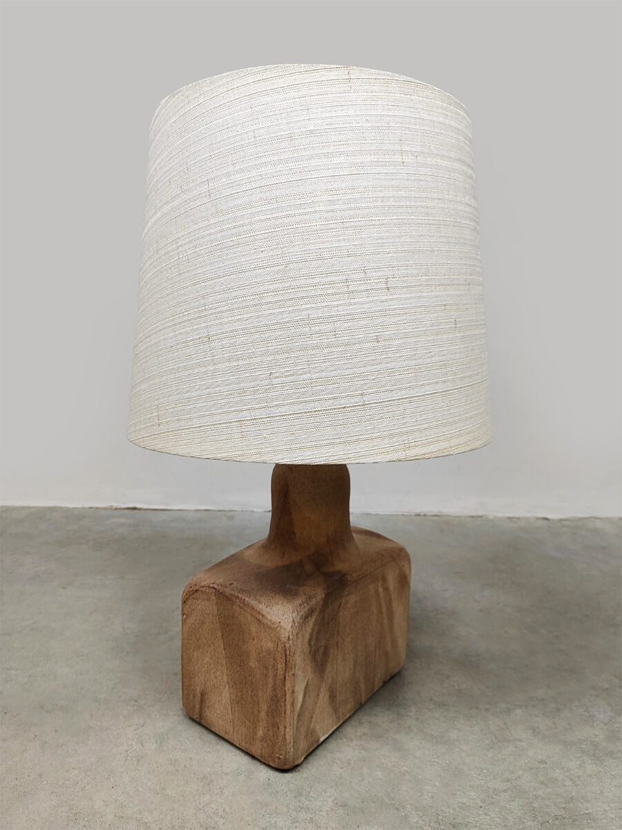 Vintage ceramic table lamp earth tones