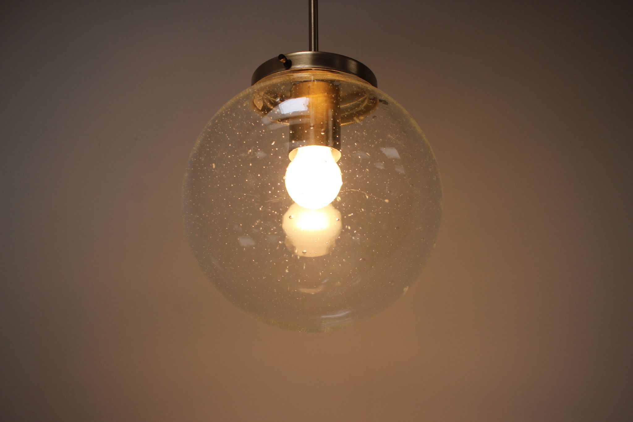 Mid-Century Glass Pendant/Kamenicky Senov, 1970's